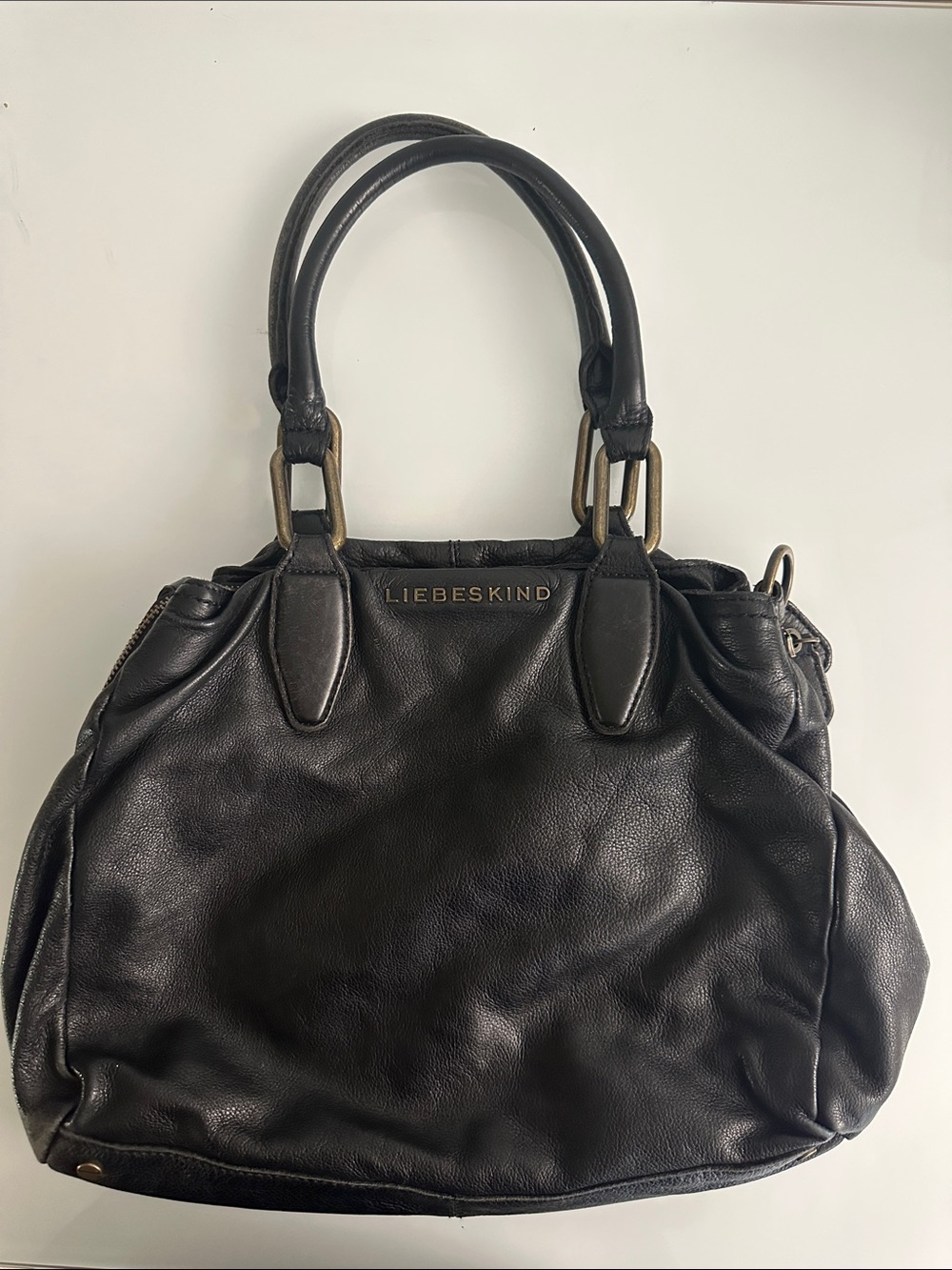 Liebeskind Black Leather Satchel Tote
